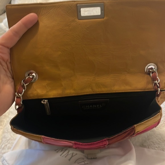 Chanel multicolored Patchwork Quilted Reissue Suede Leather Flap Bag baguette - Picture 9 of 12